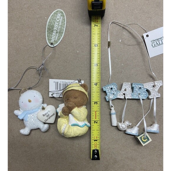 Three Baby Boy Ornaments Lot of 3 Assorted - Picture 4 of 5